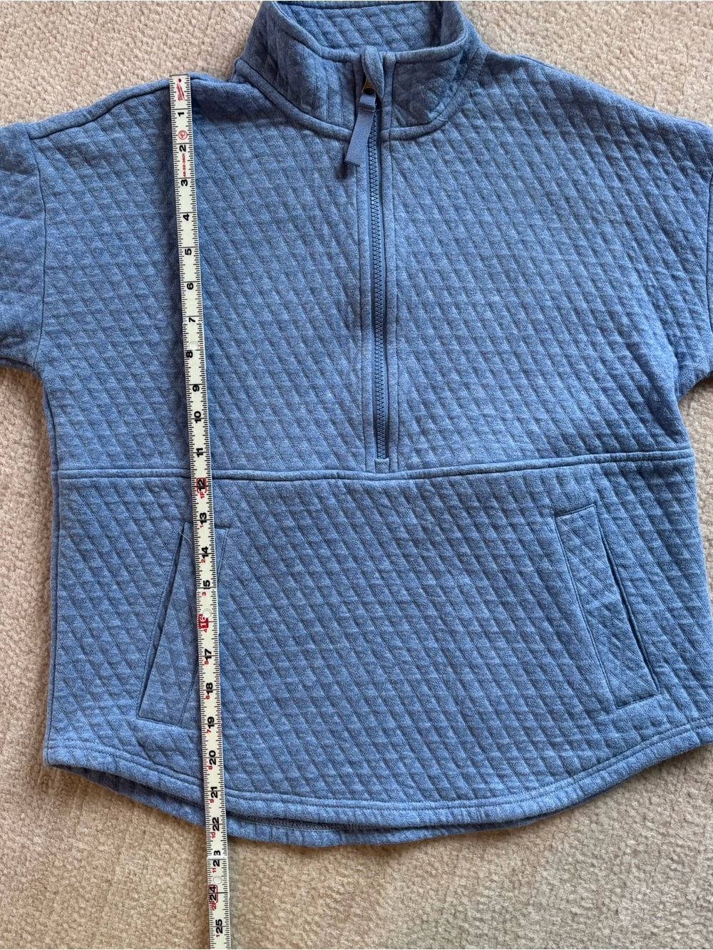 Eddie Bauer Quilted Half-Zip Turtleneck Sweater - Blue - Picture 4 of 7